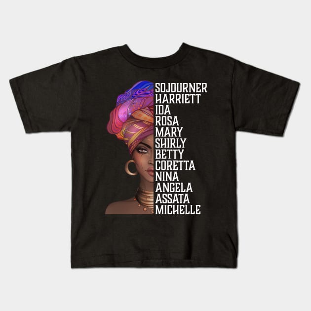 Powerful Black Women Who Inspire, Black History, African American Kids T-Shirt by UrbanLifeApparel